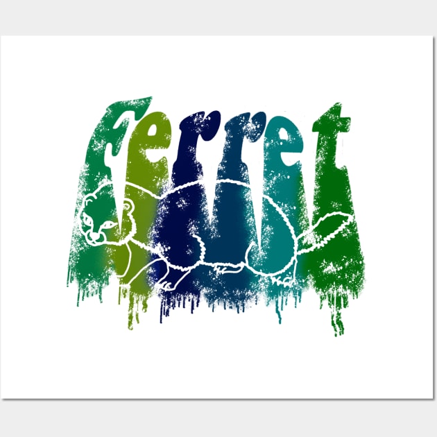 Ferret Polecat Gift Animal Lover Animal Wall Art by Littlelimehead